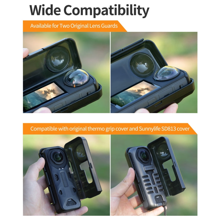 For Insta360 X4 Sunnylife Integrated Lens Screen Camera Cover Protector Screen Protective Case, Lens Screen Protective Cover Compatible Version