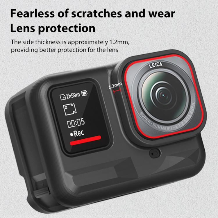 For Insta360 Ace Pro Silicone Protective Case with Wrist Strap & Lens Cover, For Insta360 Ace Pro