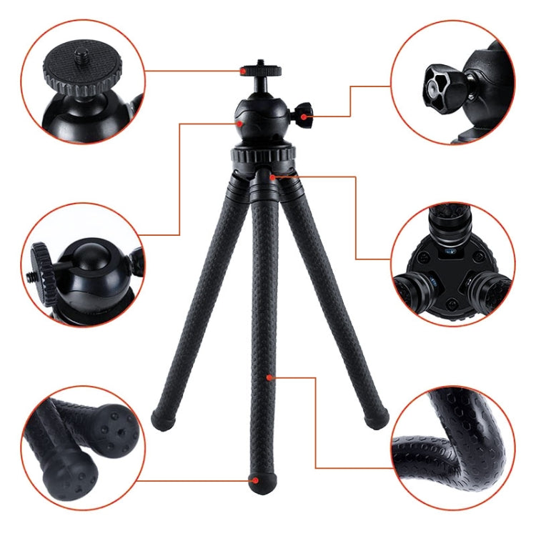 W1 Mini Octopus Flexible Tripod Holder with Ball Head for SLR Cameras, GoPro, Phones, W1