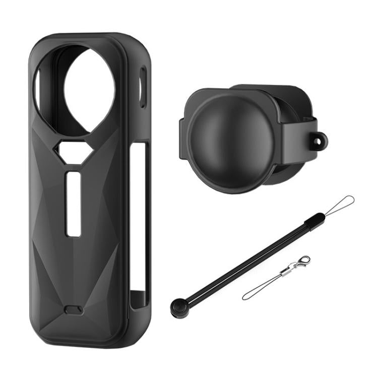 For Insta360 X5 Camera Body Cover Silicone Case with Lens Cover, Silicone Case with Lens Cover