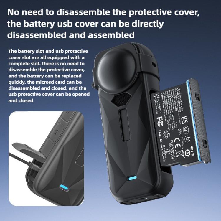 For Insta360 X5 Camera Body Cover Silicone Case with Lens Cover, Silicone Case with Lens Cover