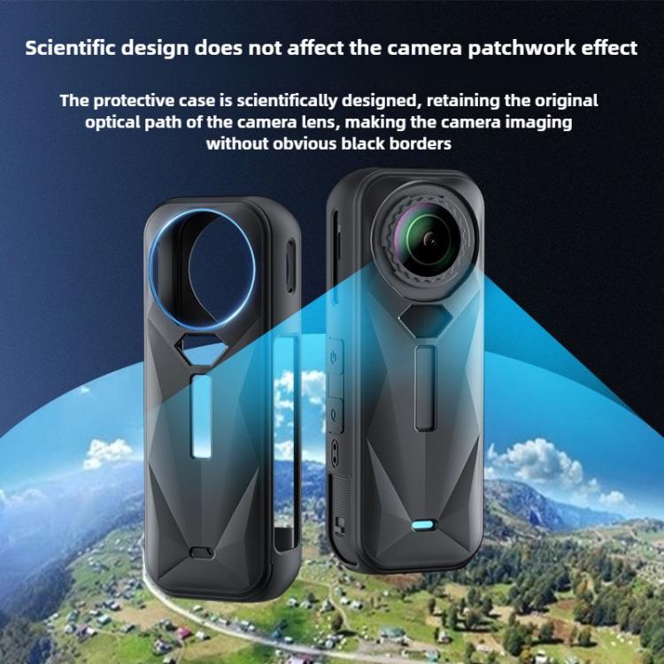 For Insta360 X5 Camera Body Cover Silicone Case with Lens Cover, Silicone Case with Lens Cover