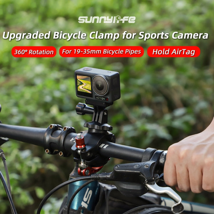Sunnylife Sports Camera Universal Bicycle Clamp 360 Rotation 19-35mm Clip for DJI Action / Insta360 / GoPro, For DJI Action / Insta360 / GoPro