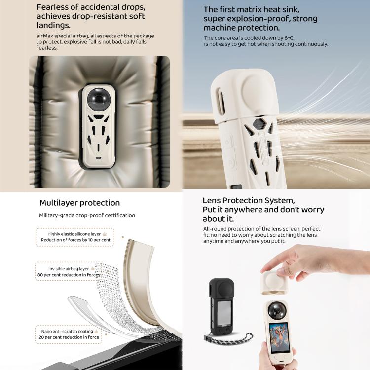 For Insta360 X5 STARTRC Silicone Protective Cover with Lens Cover