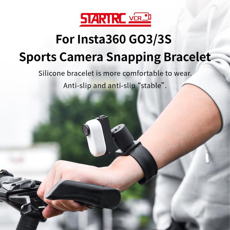 For Insta360 GO 3S / GO 3 STARTRC Silicone Wristband Snap Ring Quick Release Fixed Adapter Mount, Silicone Wristband  Fixed Adapter Mount