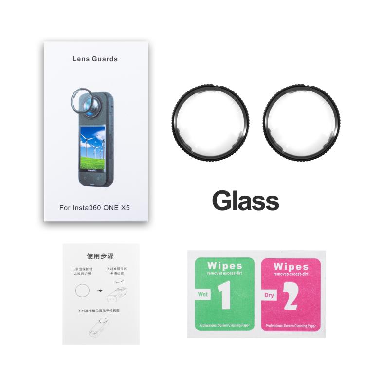 For insta360 X5 STARTRC Swivel Protective Lens Guad Glass Lens Cover, Glass Lens Cover