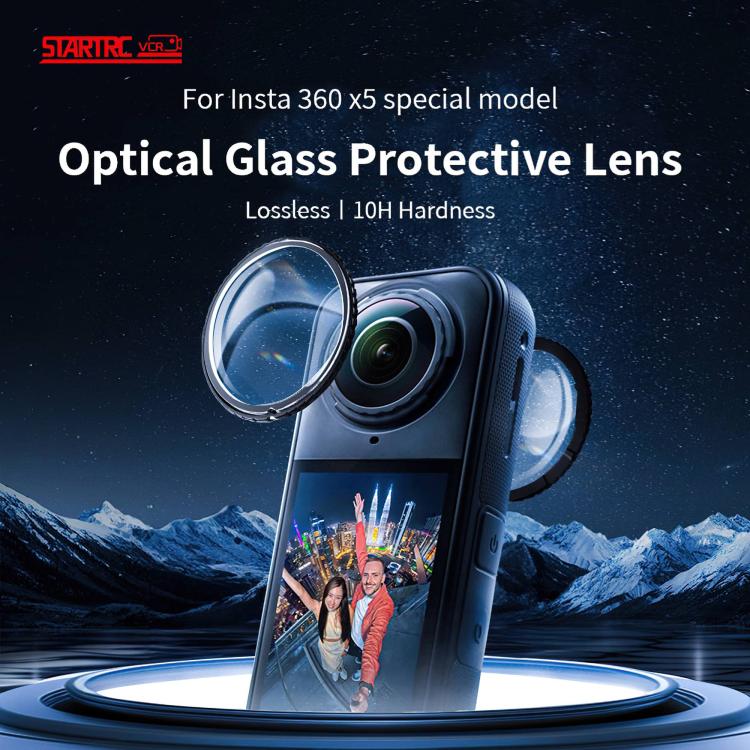 For insta360 X5 STARTRC Swivel Protective Lens Guad Glass Lens Cover, Glass Lens Cover