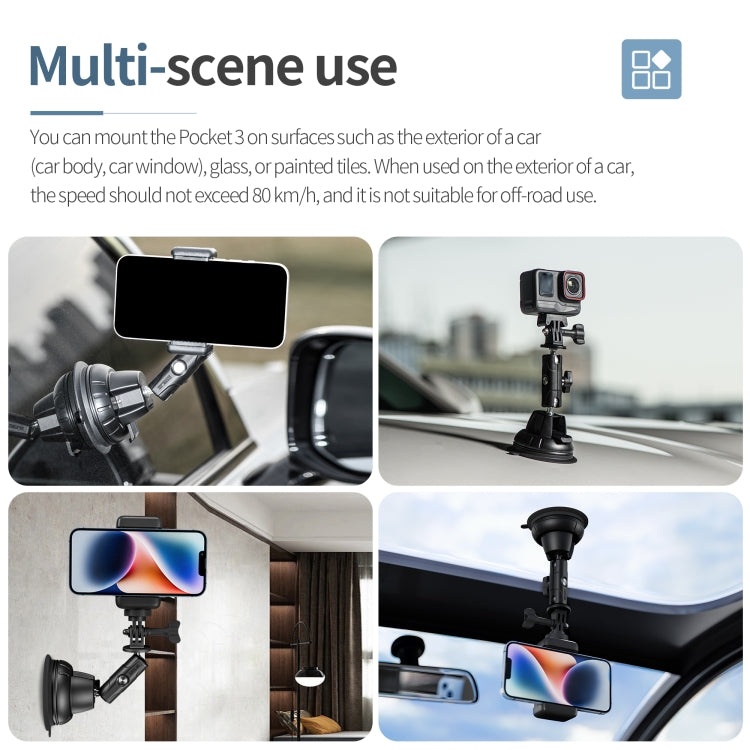 STARTRC Suction Cup Holder Bracket with Phone Clamp, Suction Cup with Phone Clamp