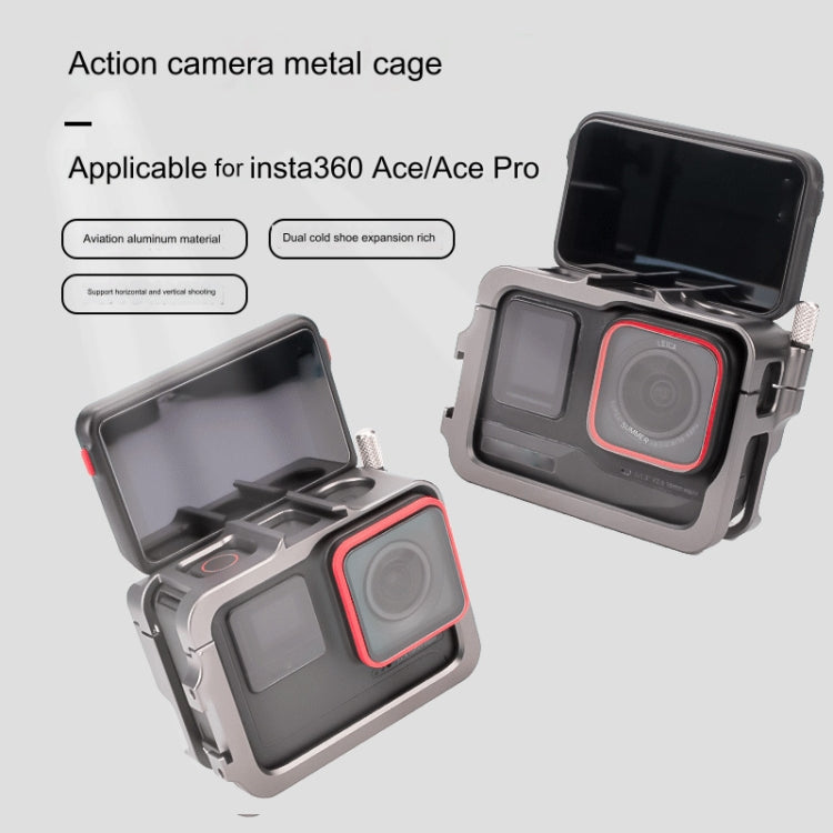For Insta360 Ace Pro / Ace Aluminum Alloy Metal Rabbit Cage Frame, Aluminum Alloy Cage