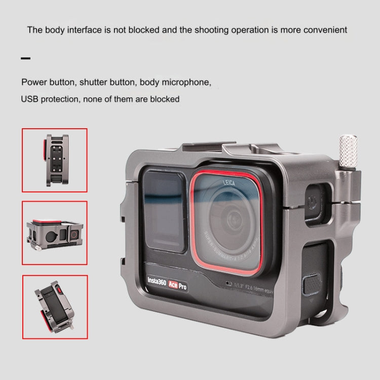 For Insta360 Ace Pro / Ace Aluminum Alloy Metal Rabbit Cage Frame, Aluminum Alloy Cage