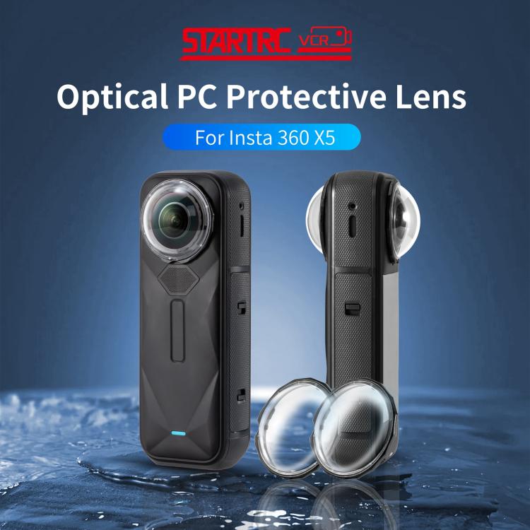 For Insta360 X5 STARTRC Slim Protective Lens Guad PC Lens Cover, Slim PC Lens Cover