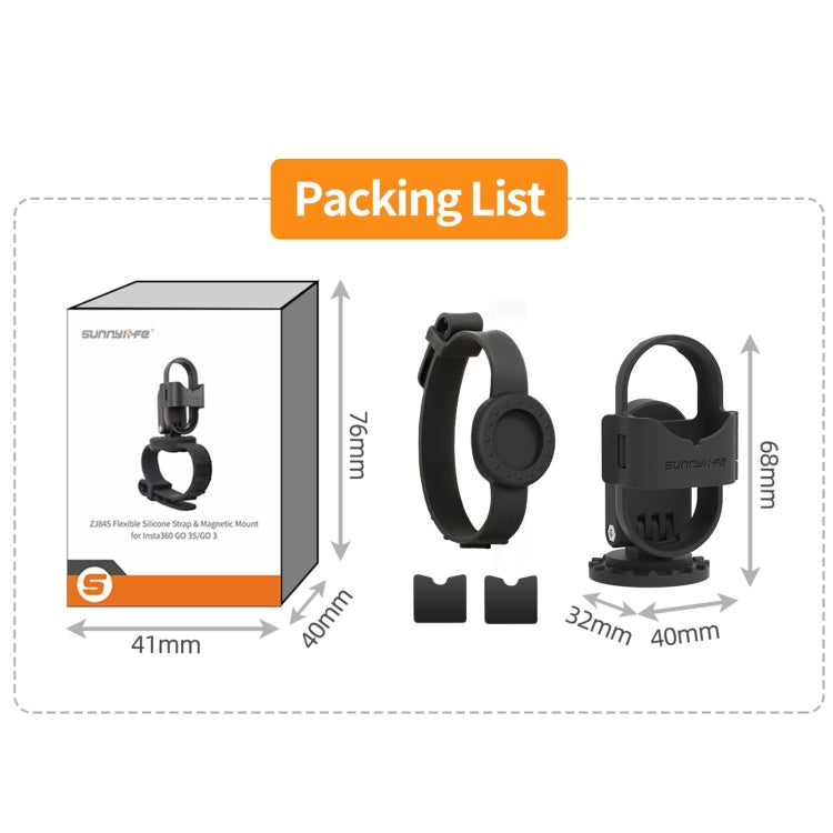 For Insta360 GO 3S / GO 3 Sunnylife Camera Strap Magnetic Mount Drone Mount Silicone Wristband Backpack Stripe, For Insta360 GO 3S / GO 3