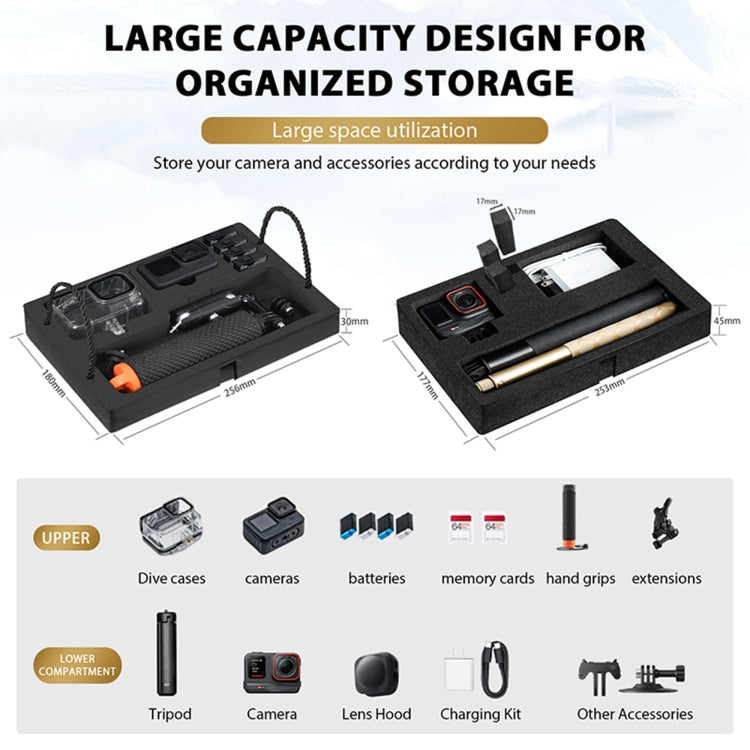 STARTRC DIY Combination Lock Waterproof EVA ABS Dual-layer Suitcase Storage Box, For Sports Camera Universal