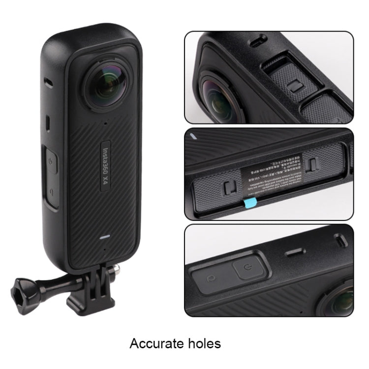 For Insta360 X4 PC Plastic Protective Frame with PC Lens Cover Guard, Frame with PC Lens Cover