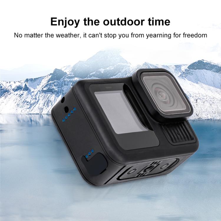 PULUZ ABS Plastic Battery Side Interface Cover with Silicone Plug for GoPro HERO13 Black /12 Black /11 Black /10 Black /9 Black