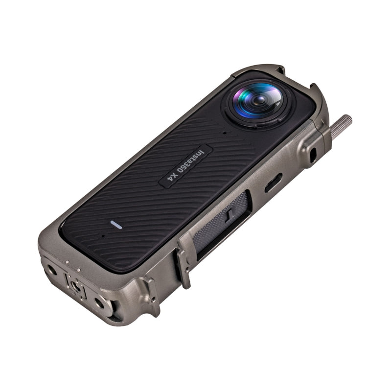 For Insta360 X4 Metal Protective Cage Rig Housing Frame with Expand Cold Shoe Base & Tripod Adapter, Metal Frame