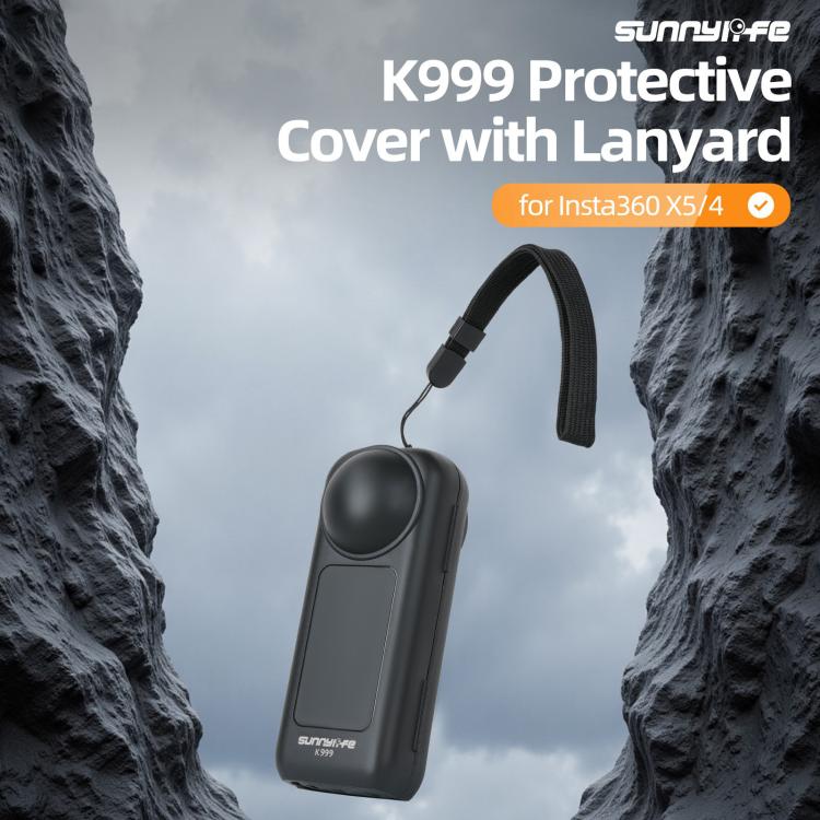 For Insta360 X5 / X4 Sunnylife Integrated Lens Screen Protective Cover Camera Case with Strap