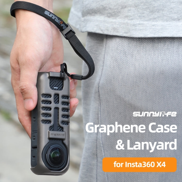 For Insta360 X4 Sunnylife Graphene Case High Thermal Conductivity Protective Case with Hand Strap, Graphene Case