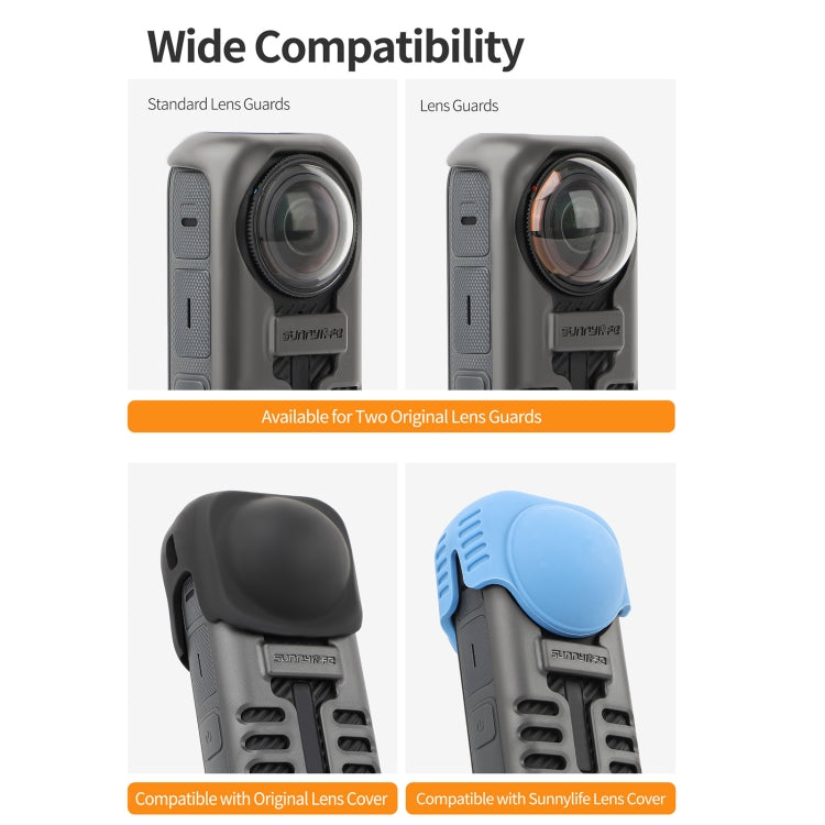 For Insta360 X4 Sunnylife Graphene Case High Thermal Conductivity Protective Case with Hand Strap, Graphene Case