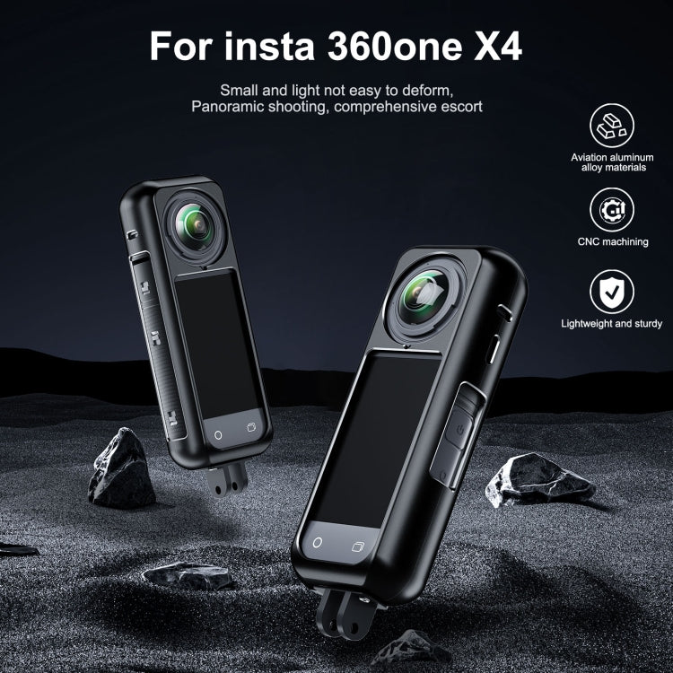 For Insta360 X4 Aluminum Alloy Metal Protective Cage Housing Frame, Metal Housing Frame