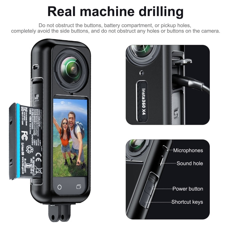 For Insta360 X4 Aluminum Alloy Metal Protective Cage Housing Frame, Metal Housing Frame