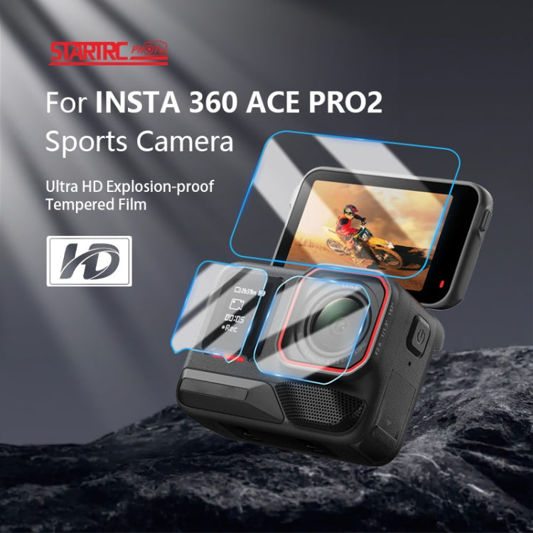 For Insta360 Ace Pro 2 STARTRC 2 Sets 3 in 1 Rear & Front  Screen + Lens Tempered Glass Film, For Insta360 Ace Pro 2