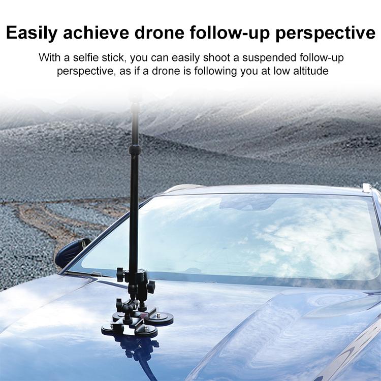 Dual-Leg Magnetic Base Fixed Mount Holder with Selfie Stick Kit for GoPro and Other Action Cameras, Holder with Selfie Stick Kit