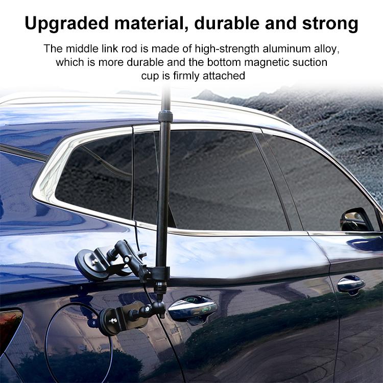 Dual-Leg Magnetic Base Fixed Mount Holder with Selfie Stick Kit for GoPro and Other Action Cameras, Holder with Selfie Stick Kit