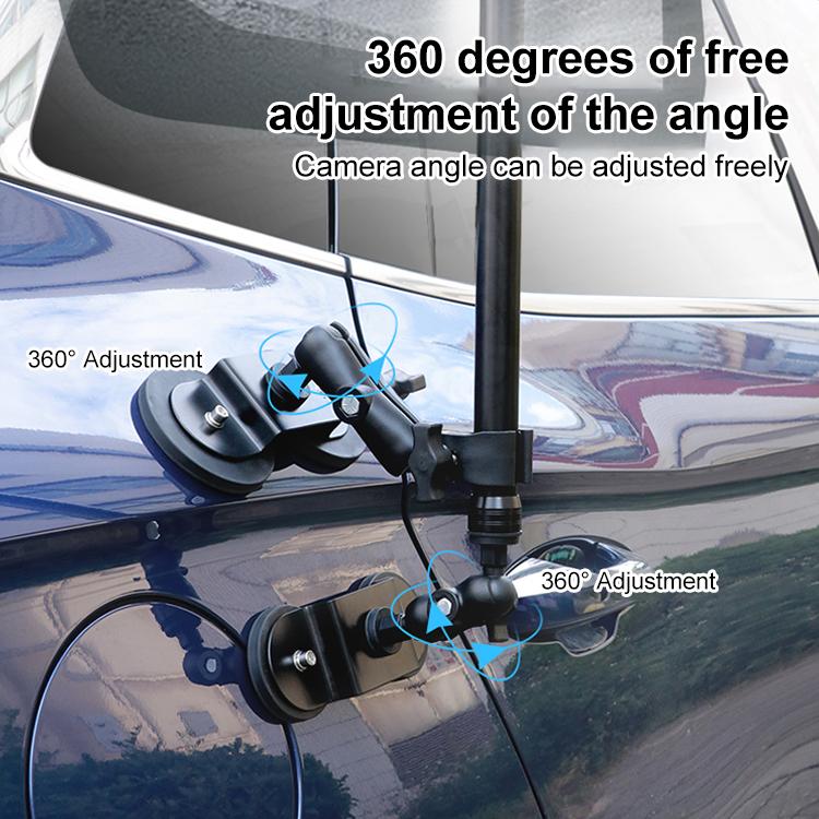 Dual-Leg Magnetic Base Fixed Mount Holder with Selfie Stick Kit for GoPro and Other Action Cameras, Holder with Selfie Stick Kit