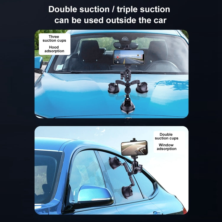 Tri-leg Suction Cup Connecting Rod Arm Phone Clamp Mount, Tri-leg Suction Cup Connecting Rod