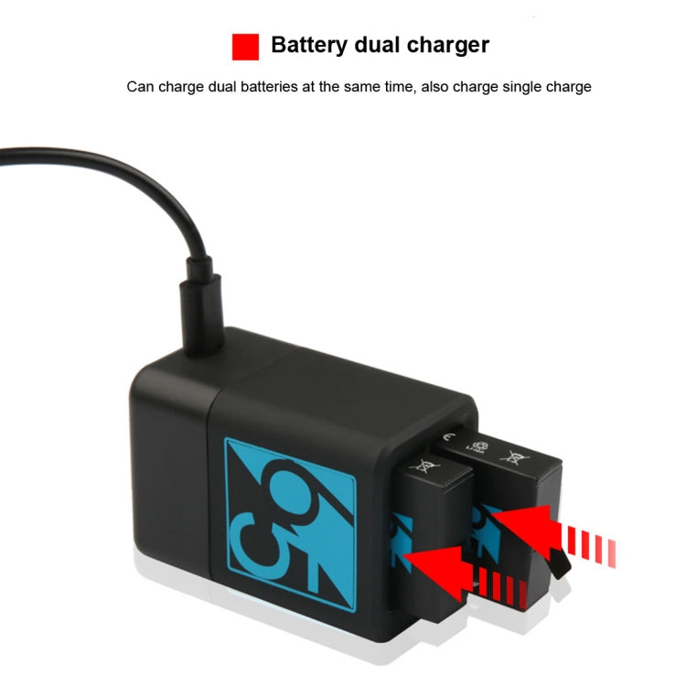 Dual Batteries Charger with USB-C / Type-C Cable for GoPro HERO6 /5, Charger with TYPE-C Cable