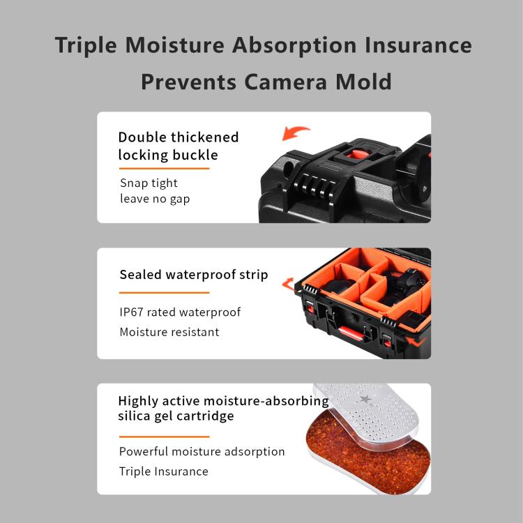 STARTRC Waterproof PP Suitcase Storage Box for Canon / Fujifilm / Nikon 1 Camera 2 Lenses, For Canon / Fujifilm / Nikon