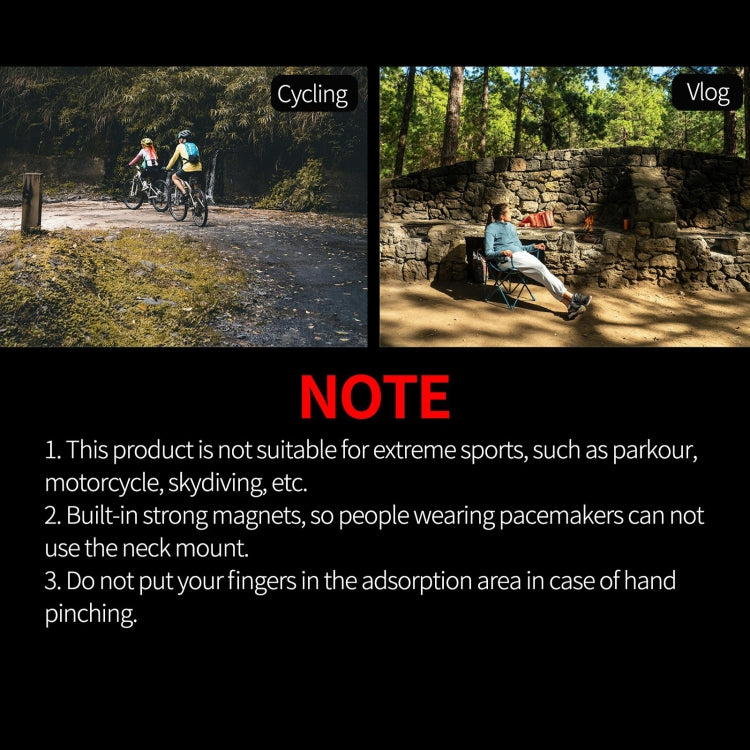 For Insta360 GO 3 Sunnylife Magnetic Neck Mount Chest Body Camera Necklace Lanyard POV Vlog Holder, ZJ780