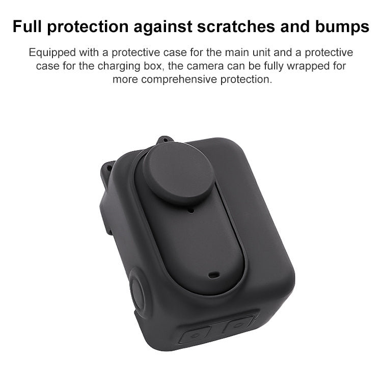 For Insta360 GO 3 Camera Body Charging Case Silicone Case with Lens Cap & Strap