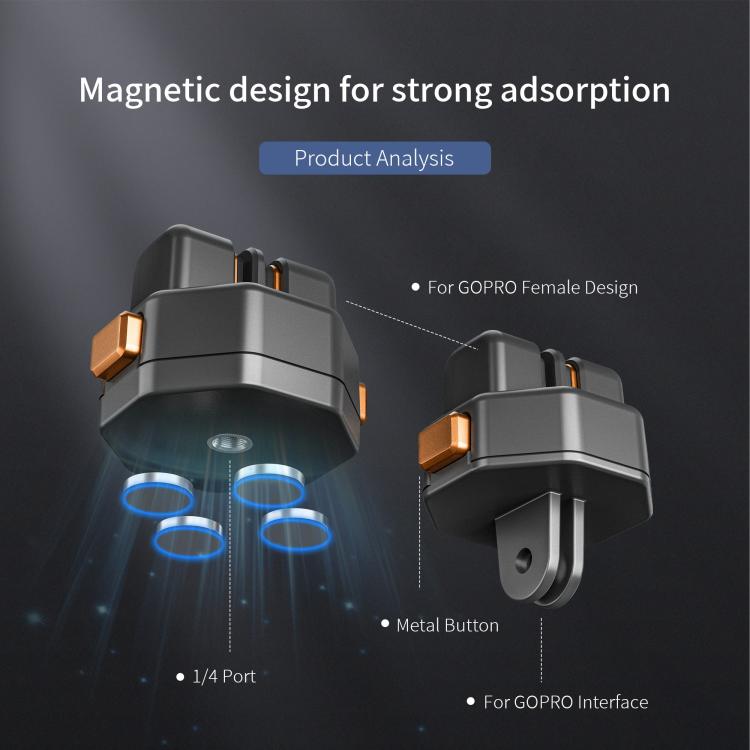 STARTRC VCR Snap-Mag Magnetic Quick Release Base Mount For GoPro