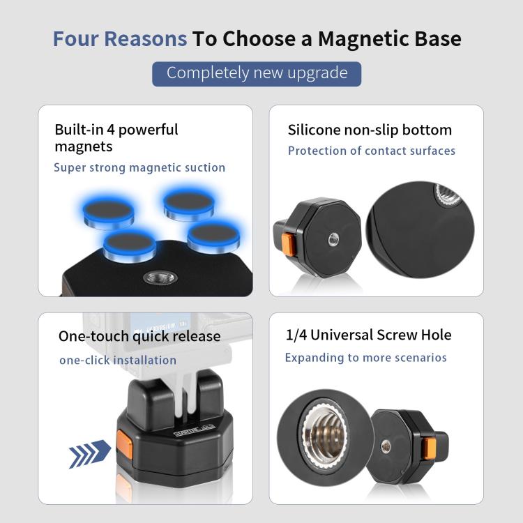 STARTRC VCR Snap-Mag Quick Release Base Mount Adapter For GoPro