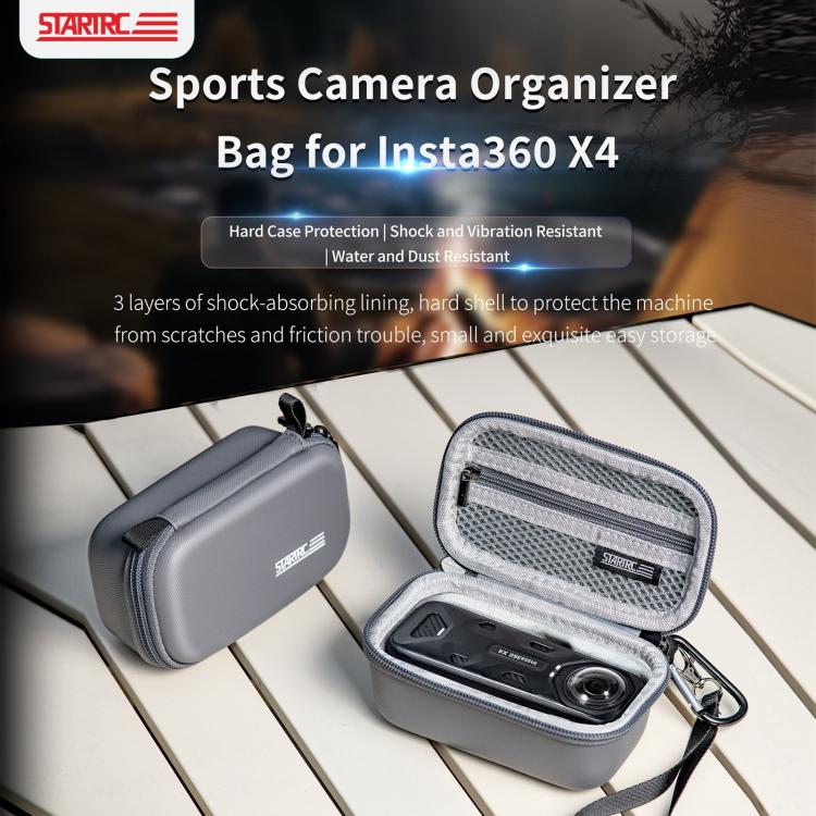 For Insta360 X4 STARTRC Camera Carry Case with Carabiner & Strap, For Insta360 X5 / X4