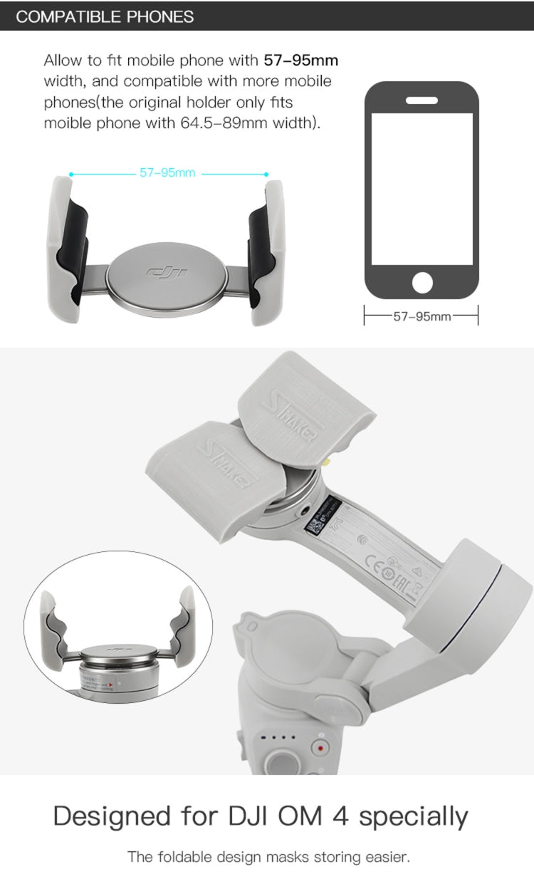 STMAKER Handheld Gimbal Quick Release Magnetic Buckle Clamp Expansion Bracket for DJI OM4, STMAKER