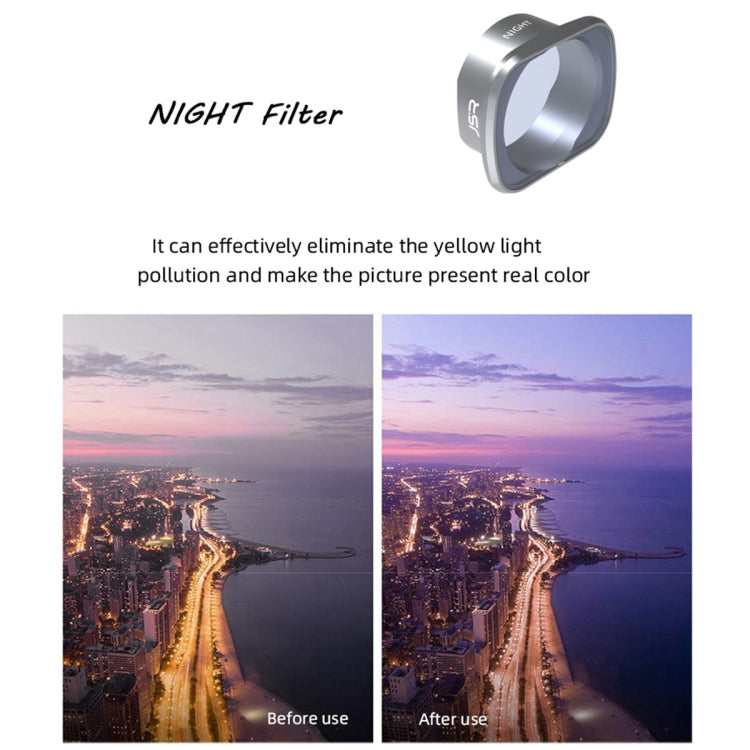 JSR NIGHT Light Pollution Reduction Lens Filter for DJI FPV, Aluminum Alloy Frame, NIGHT