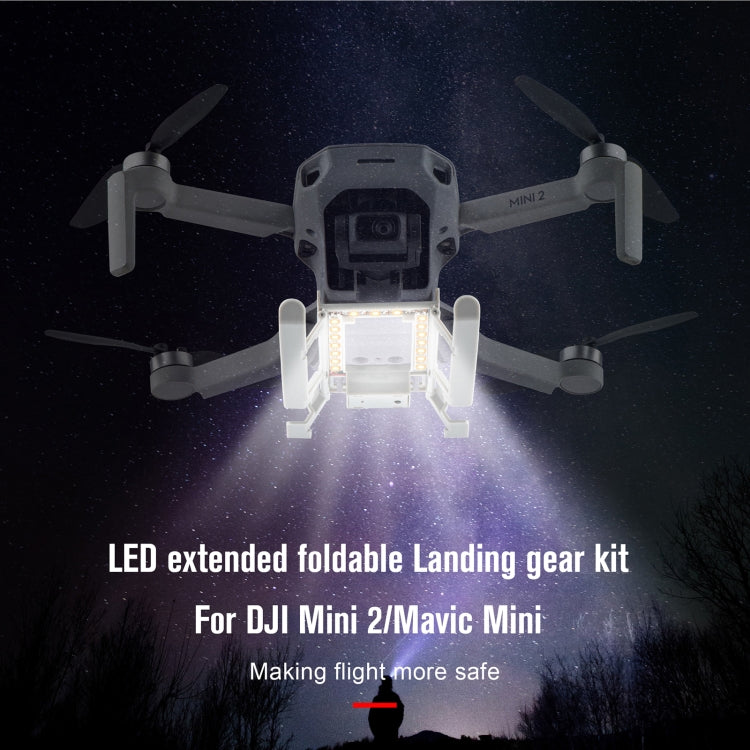 STARTRC 1109190 for DJI Mini 2 / Mavic Mini Foldable Quick Release Anti-collision Landing Gear Height Extender Holder with LED Night Indicator Light, For DJI Mini 2 with LED Night Indicator
