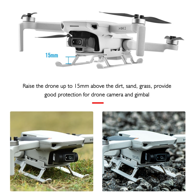 STARTRC 1109190 for DJI Mini 2 / Mavic Mini Foldable Quick Release Anti-collision Landing Gear Height Extender Holder with LED Night Indicator Light, For DJI Mini 2 with LED Night Indicator