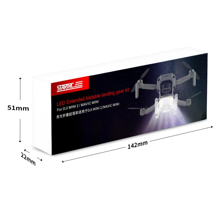 STARTRC 1109190 for DJI Mini 2 / Mavic Mini Foldable Quick Release Anti-collision Landing Gear Height Extender Holder with LED Night Indicator Light, For DJI Mini 2 with LED Night Indicator