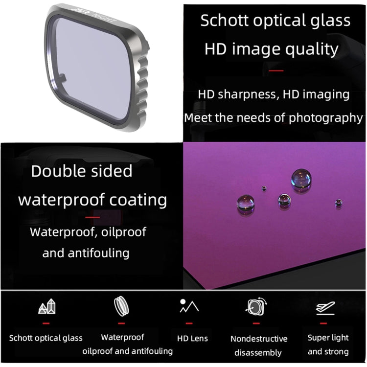 JSR KS NIGHT Light Pollution Reduction Lens Filter for DJI Air 2S, Aluminum Frame, NIGHT