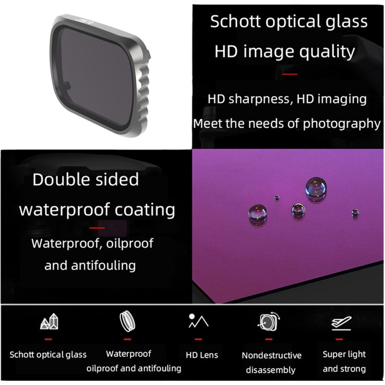 JSR KS CPL + ND8 + ND16 Lens Filter for DJI Air 2S, Aluminum Frame, CPL + ND8 + ND16