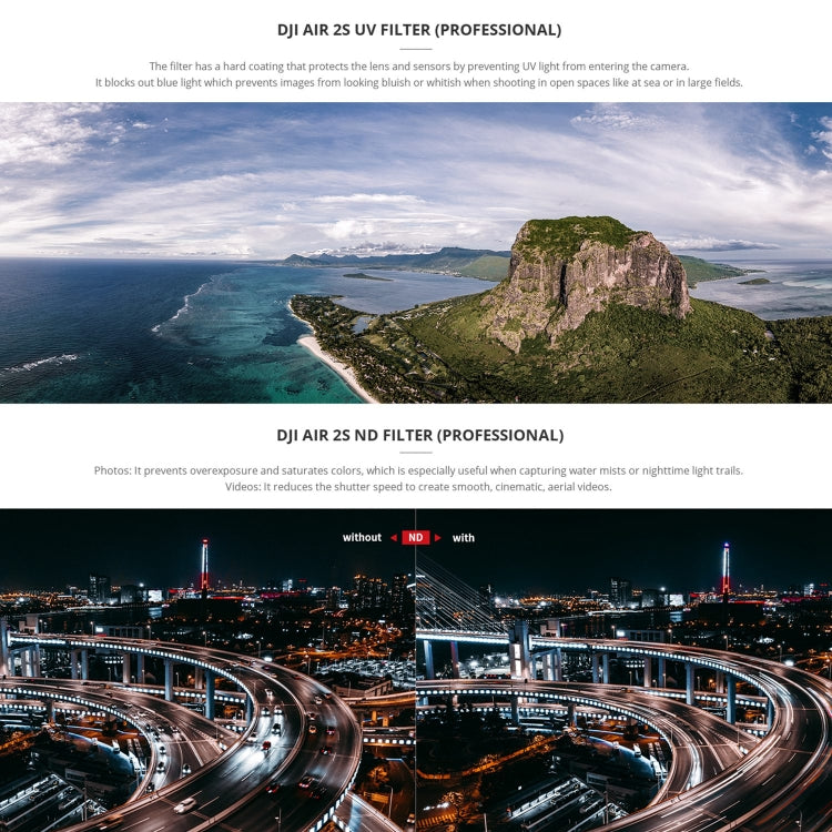 PGYTECH P-16B-063 4 in 1 NDPL8+NDPL16+NDPL32+NDPL64 Lens Filter Kits for DJI Air 2S, 4 in 1 NDPL Filter