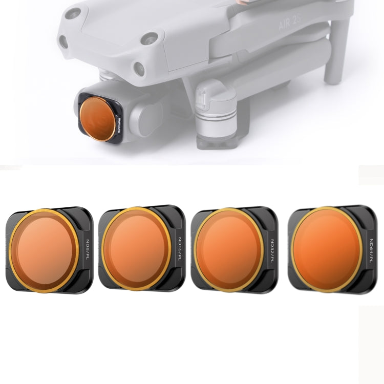 Sunnylife A2S-FI9346 4 in 1 ND8PL++ND16PL+ND32PL+ND64PL Lens Filter for DJI Air 2S, 4 in 1 NDPL Filter