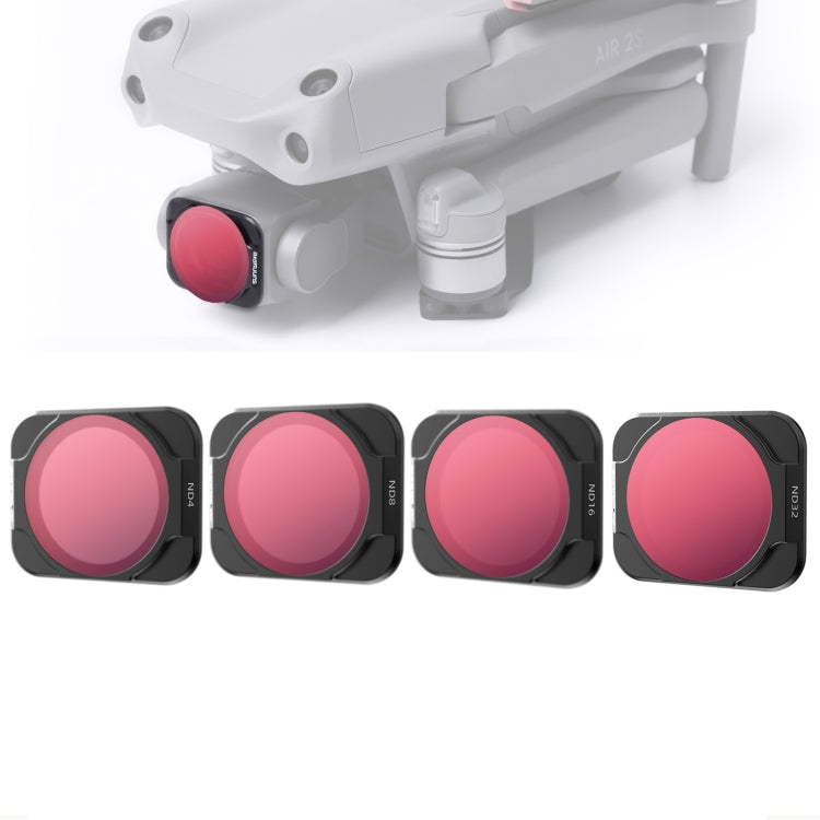 Sunnylife A2S-FI9347 4 in 1 ND4+ND8+ND16+ND32 Lens Filter for DJI Air 2S, 4 in 1 ND Filter
