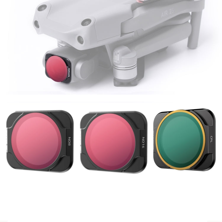Sunnylife A2S-FI9345 3 in 1 CPL+ND8+ND16 Lens Filter for DJI Air 2S, 3 in 1 Filter