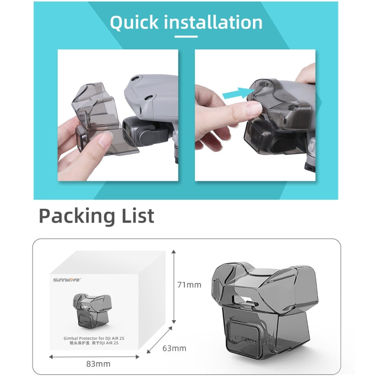 Sunnylife A2S-Q9351 Gimbal Camera Lens Protective Hood Sunshade Cover for DJI  Air 2S Drone, For DJI Air 2S