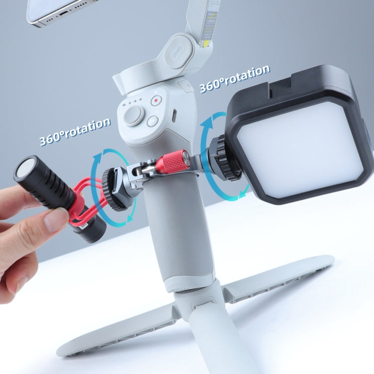 Stabilizer Extension Bracket Ring Adapter with Dual Cold Shoe Base for DJI OM4 / Osmo Mobile 3, Bracket For DJI OM4